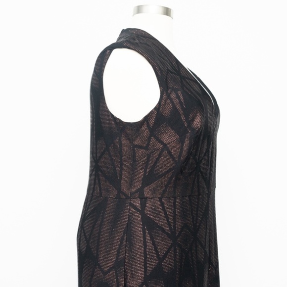 BETSY & ADAM. Long Cap Sleeve Glitter Ombre Dress - Picture 7 of 15